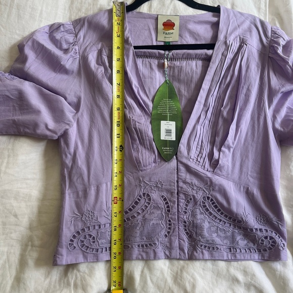 FARM Rio Lilac lavender lace Embroidered Blouse - Picture 13 of 13